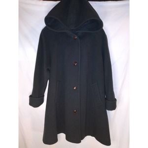 Preston & York Women's Hunter Green Button Up Overcoat or Trench Coat - Size 6